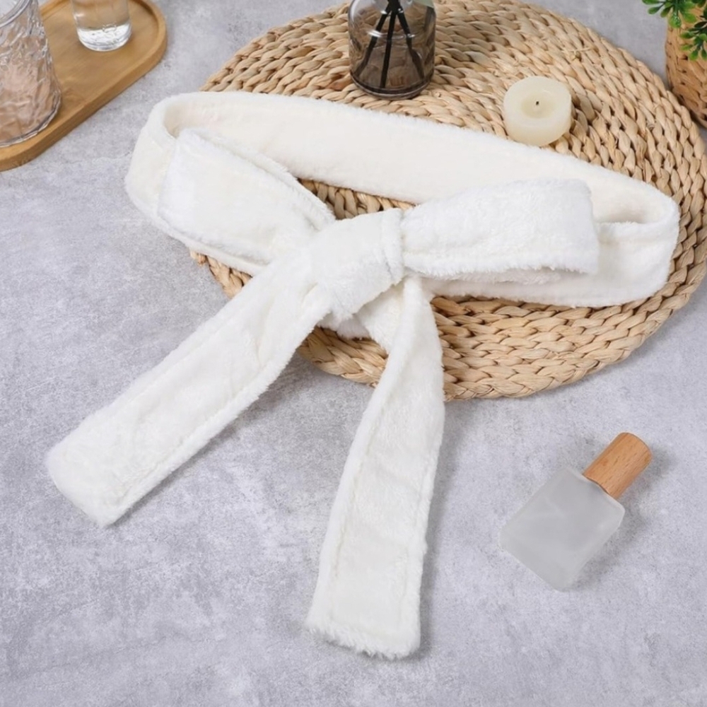 Elegant White Bathrobe Waist Tie